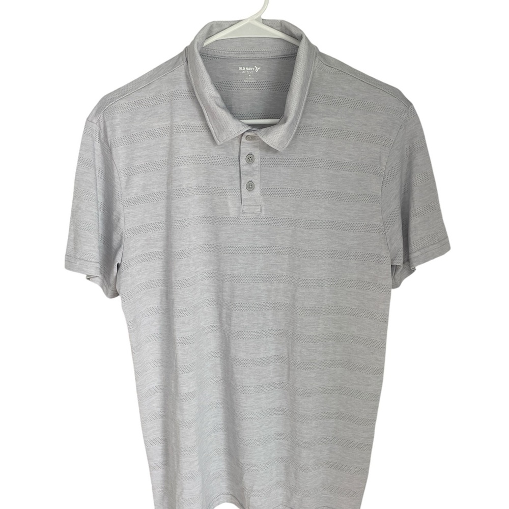Old Navy Gray Polo Shirt Classic Collar Relaxed Fit
